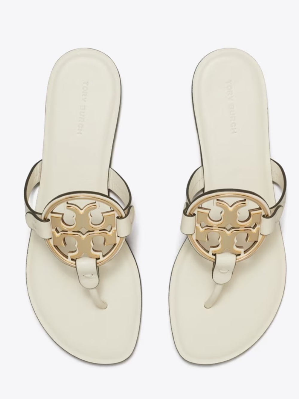 Tory Burch Metal  Miller Logo Thong Sandals.